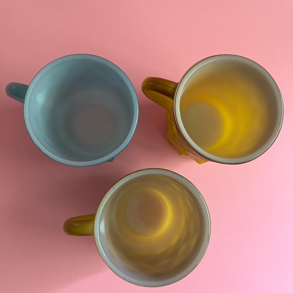 Set of 3 vintage Fireking Kimberly mugs in very good used condition - Picture 3 of 5